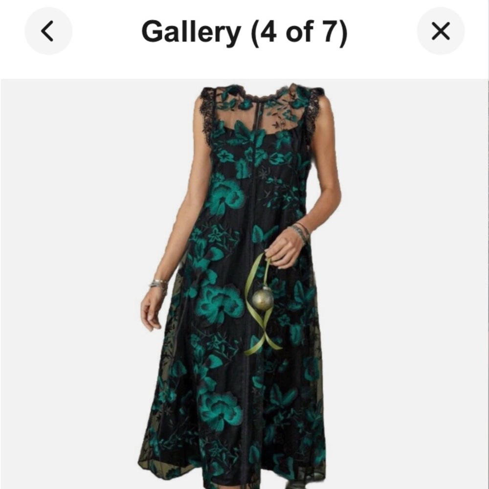 Sundance Black and Teal Floral Midi Dress